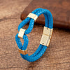 24 Style Classic Men Leather Bracelet Simple Metal Magnetic Button Hand-woven Rope Unisex Women Bangles 2020 Jewelry Accessories