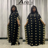 Boubou Africain Femme Kaftan Maxi Dress Abaya Dubai Dashiki Embroidery Black Long Robe Islamic Africa Clothing Plus Size Cotton