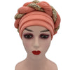 Latest Diamonds Turban Cap for Women Ready Female Head Wraps African Auto Geles Aso Oke Headtie Muslim Headscarf Turbans Hat