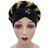 Latest Diamonds Turban Cap for Women Ready Female Head Wraps African Auto Geles Aso Oke Headtie Muslim Headscarf Turbans Hat