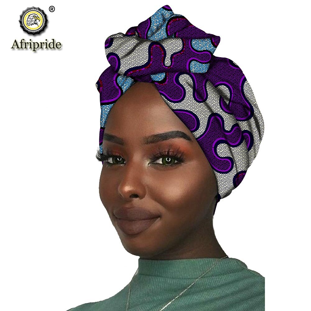 2020 African New Fashion Headwrap Women Cotton Wax Fabric Traditional Headtie Scarf Turban pure Cotton Wax AFRIPRIDE S001