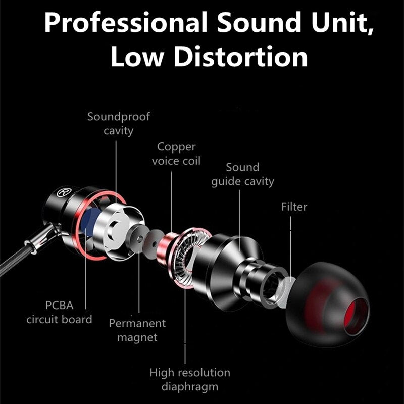 2021 Stereo Bass Headphone In-Ear Universal 3.5MM Wired Earphones Metal HIFI Earpiece with MIC for Xiaomi Samsung Huawei Phones