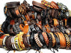 MixMax 50pcs/pack assorted retro Handmade men's top Genuine Leather tribal surfer cuff bracelets mix styles