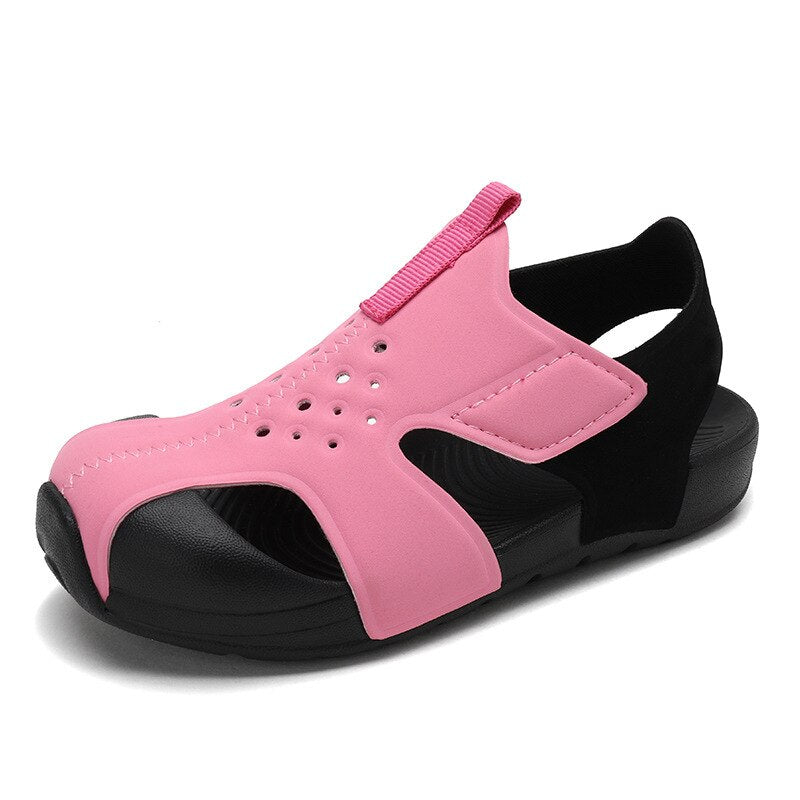 Children Sandals Summer Boys Girls Airplane Shoes Baotou Outdoor Beach Shoes Soft Sole Leather 2021 Fashion Kids Baby Sandals