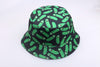 Green Pickle Rick Bucket Hats Women Girls Outdoor Beach UV Sunscreen Printed Flat Cap for Spring Summer