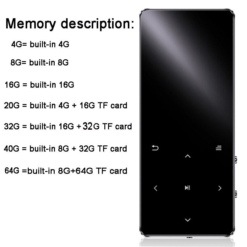 Original Metal Bluetooth Sport MP3 Player Portable Audio with Built-in Speaker Radio E-book digital voice recorder Music Player
