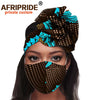 African 2 Piece for Women Headband Headwear Floral Turban Head Scarf Ladies Head Wrap Hair Accessories Match Print Mask A20H015