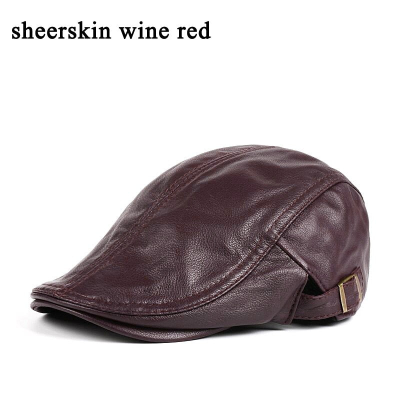 Hats Men Women Street Bonnet Genuine Leather Beret Male Thin Hats 55-61 cm Adjustable Forward Cap Leisure Duckbill Casquette