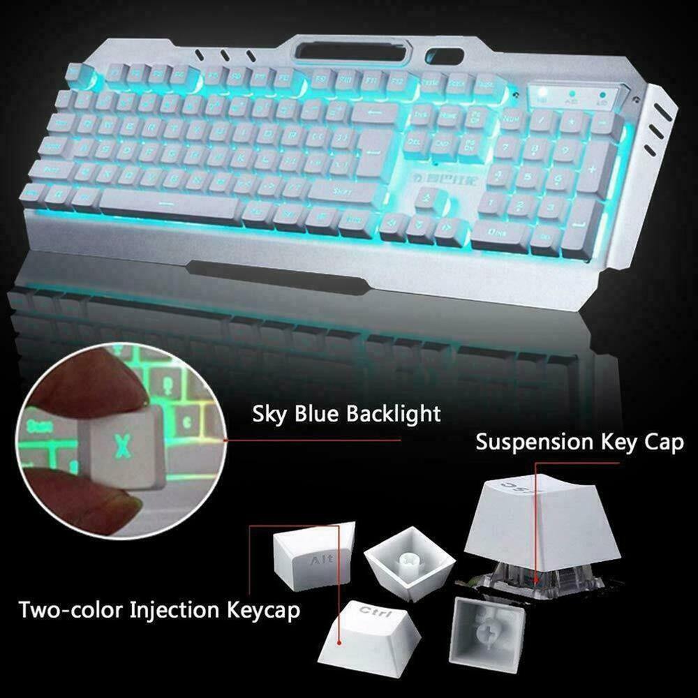 K670 Wireless Rechargeable Gaming Keyboard + Mouse Set LED Backlit Mechanical Feel USB Keyboards Mice Combos - Surprise store