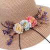 2021 New Summer Female Sun Hat Flower Ribbon Panama Beach Hats For Women Chapeu Feminino Sombrero Floppy Straw Hat - Surprise store