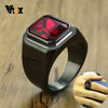 Vnox Big Stone Ring for Men Black Gold Tone Stainless Steel Chunky Male Alliance Punk Jewelry