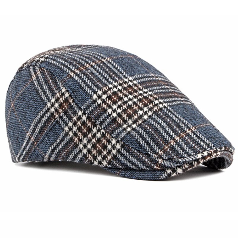 HT2836 Autumn Winter Hat Men Women Wool Beret Vintage Plaid Ivy Newsboy Flat Cap Retro Mens Berets Artist Painter Male Beret Hat