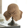 100%Raffia Bow Sun Hat Wide Brim Floppy Summer Hats For Women Beach Dome Bucket Hat Shade Hat - Surprise store