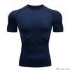 Compression T-shirt Men Running Tights Lycra Tee Shirt Male Bodybuilding Top Black Tees Men's Clothing Short Sleeve T-shirt - Surprise store