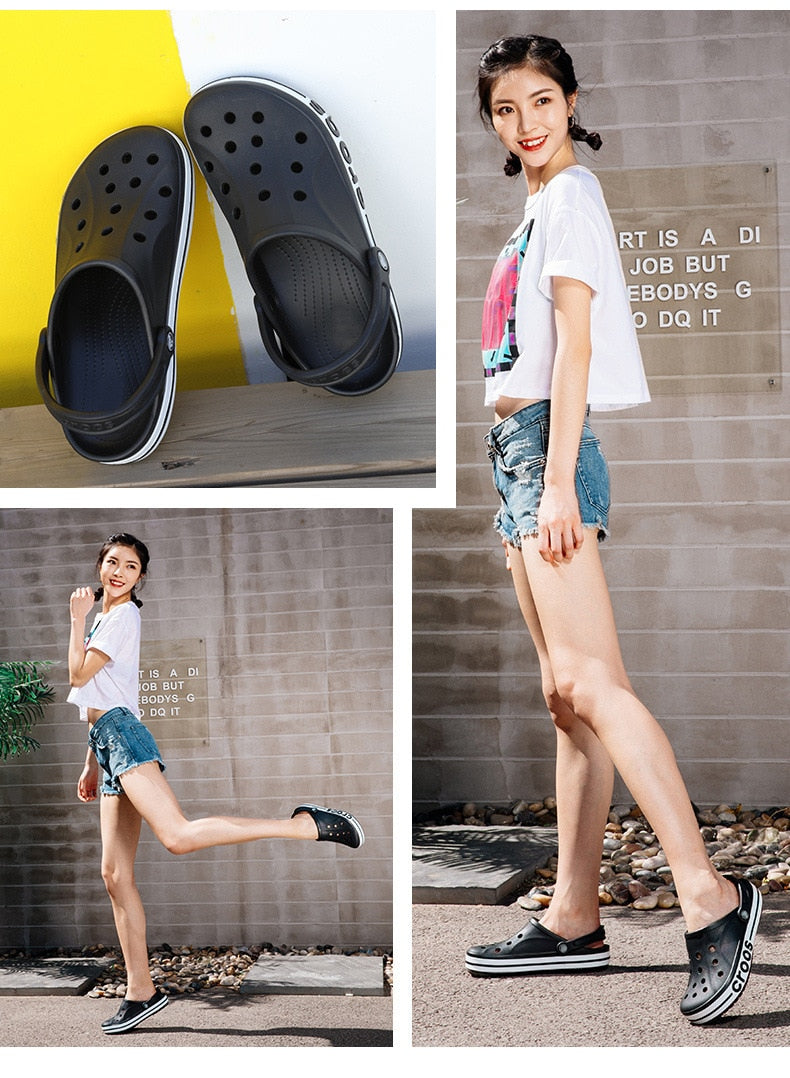 Children's Sandals Kids Casual Outdoor Shoes Clogs Non-slip Home Bathing Slipper Soft Corc for Children over 7 Summer Hole Shoes