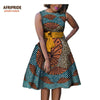 autumn women african dress AFRIPRIDE private custom sleeveless knee-length A-Line pleated casual dress pure cotton A722584 - Surprise store