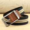 MEDYLA Canvas Belt Men's Casual Alloy Pin Buckle Belts Young Students' Military Training Belts Pants Striped Quality Belt