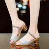 Sandals women's summer fashion middle heels mother sandals high heels women wear thick HEELS SANDALS