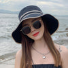 Women Sun Hat Bucket Cap Summer Beach Wide Brim With Chin Strap Foldable Travel Fashion Outdoor UV Protection Double Sided - Surprise store