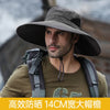 Men's Panama Hat Fisherman Hat Outdoor Breathable Mesh Hiking Hats 9CM Wide Brim Anti-UV Sun Hat Bucket Hat Mountaineering Caps