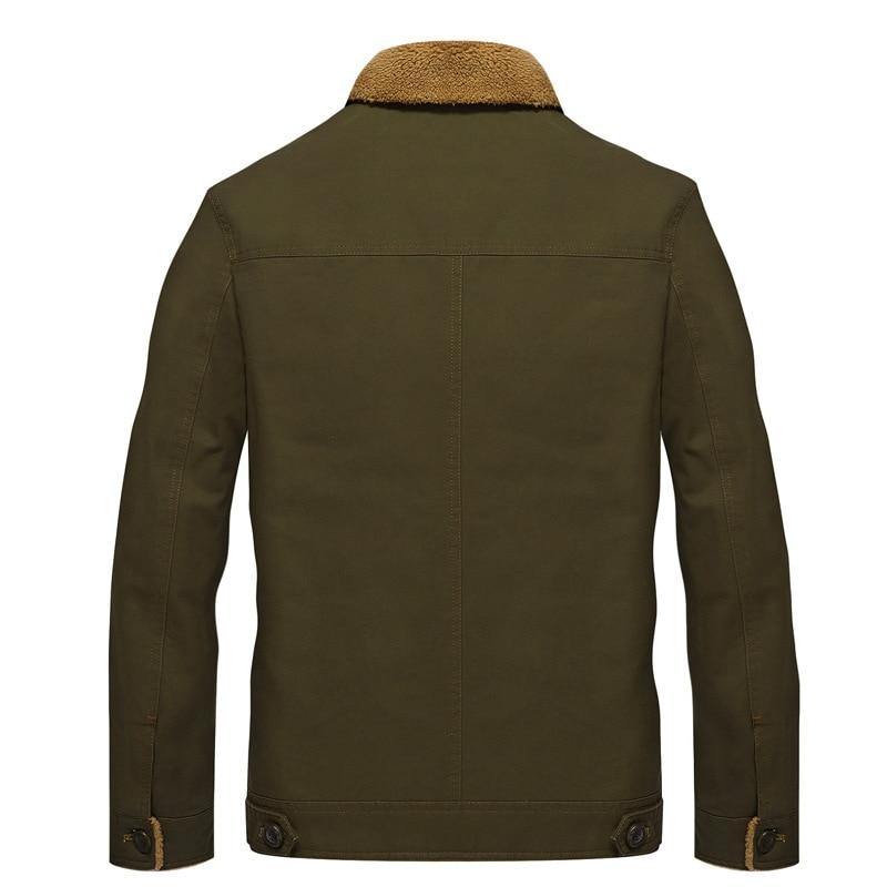 DARPHINKASA 2020 Winter Bomber Jacket Men Air Force Pilot Jacket Warm Men Fur Collar Men Army Tactical Fleece Jacket - Surprise store