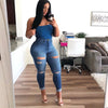 Women High Waist Casual Jeans Fashion Washed Distressed Denim Pants Stretch Skinny Slim Sexy Jeans Lady Denim Pencil Pants