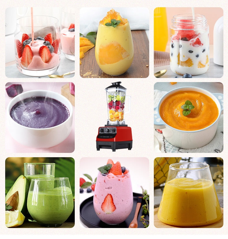 Zhoutu High Power Blender Mixer,Heavy Commercial Blender,Juicer without BPA, Smoothie Milkshake Bar Fruit Food Processor 1000W