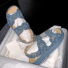 Ollymurs summer women sandals fashionVintage denim women's sandals trend Velcro women sandals Zapatos Mujer