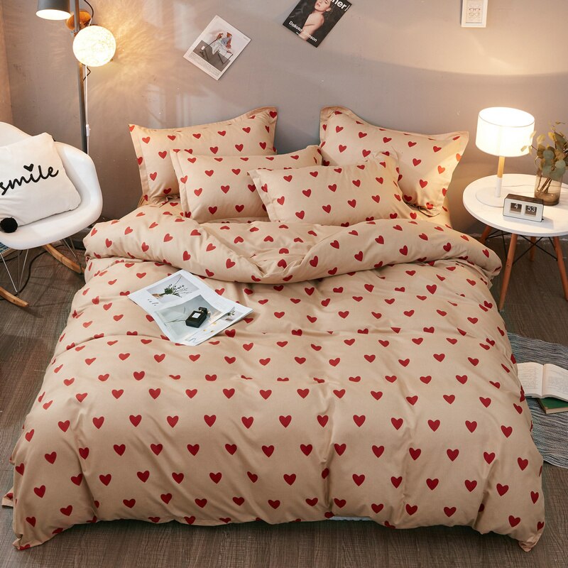 Stripe Bedding Set Nordic Duvet Cover Couple Bed Quilt Cover Simple Bed Sheet Single Double Queen King Size 4 pcs Bed Linens