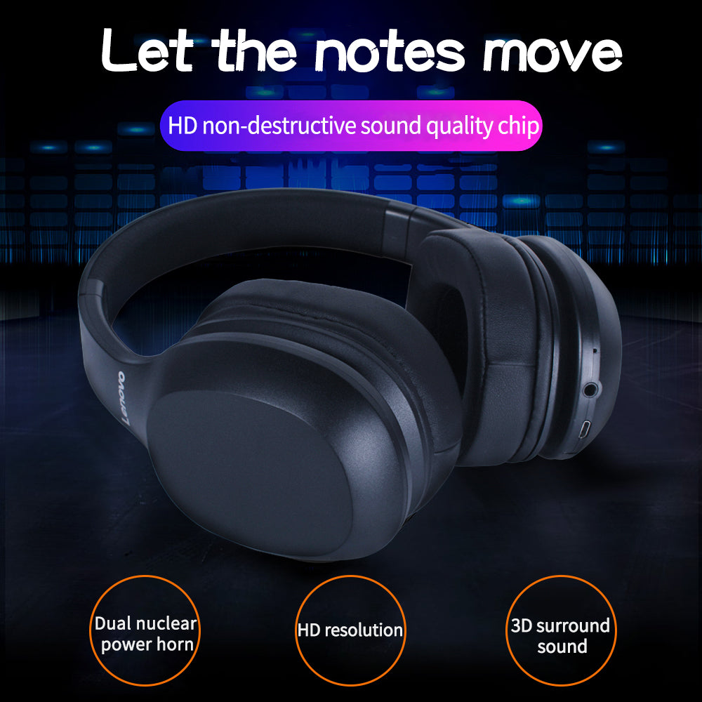 Lenovo Wireless Headphones Bluetooth 5.0 Multi-mode Stereo Headset with Mic 300mAh Battery 3.5MM J