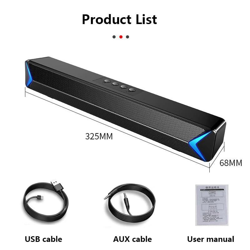 2021 New TV Sound Bar AUX USB Wired and Wireless Bluetooth Home Theater FM Radio Surround Sound Bar PC Speaker Computer Soundbar - Surprise store