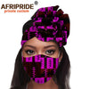 African 2 Piece for Women Headband Headwear Floral Turban Head Scarf Ladies Head Wrap Hair Accessories Match Print Mask A20H015