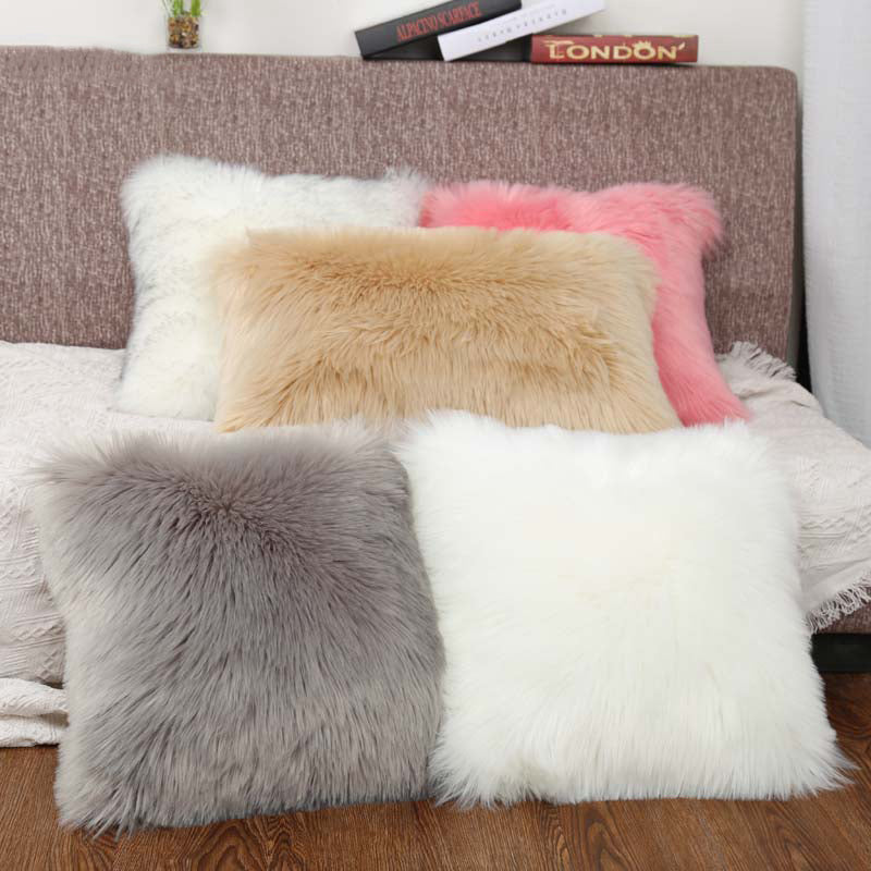 Luxury Series Style Faux Fur Throw Pillow cover Cushion Cover Sofa Pillowcase Bedroom Car Home Decorative Nordic 40x40cm