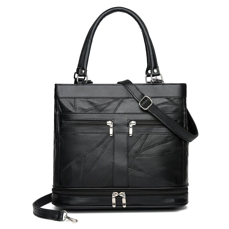 Luxury Sheepskin Bags for Women 2021 Fashion Patchwork Handbags Ladies Genuine Leather Shoulder Crossbody Bag High Quality Sac