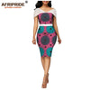 African wax summer bodycon dresses for women AFRIPRIDE tailor made adjustable sleeves knee length women party dress A1925006 - Surprise store