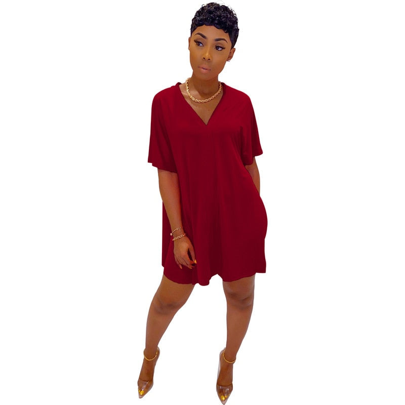 Two Piece Set Women Clothes Casual V Neck T Shirt Top and Shorts Set Streetwear Sexy 2 Piece Outfits for Women Suit Summer Short