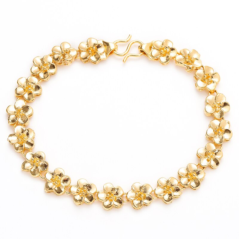 Fashion Plated 24K Gold Multi Shape Punk Bracelet Curb Cuban Chain Gold Color Bracelets Bangle For Men Women Jewelry Gifts