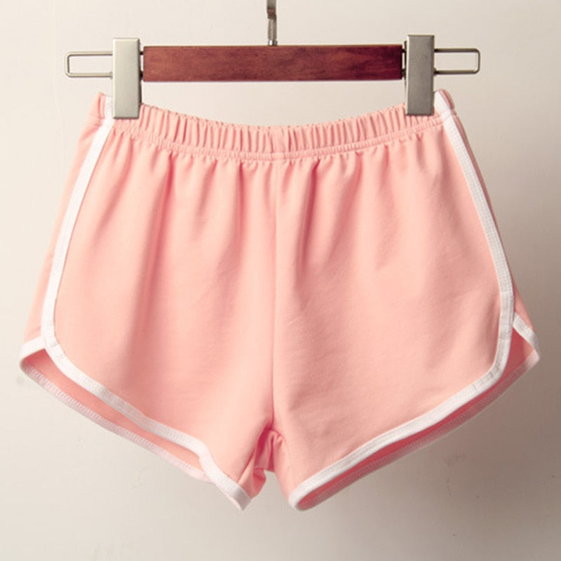 shorts women Hot Women Blend 2021 Summer Short Pants Contrast Binding Side Split Elastic Waist Patchwork Casual Beach Party