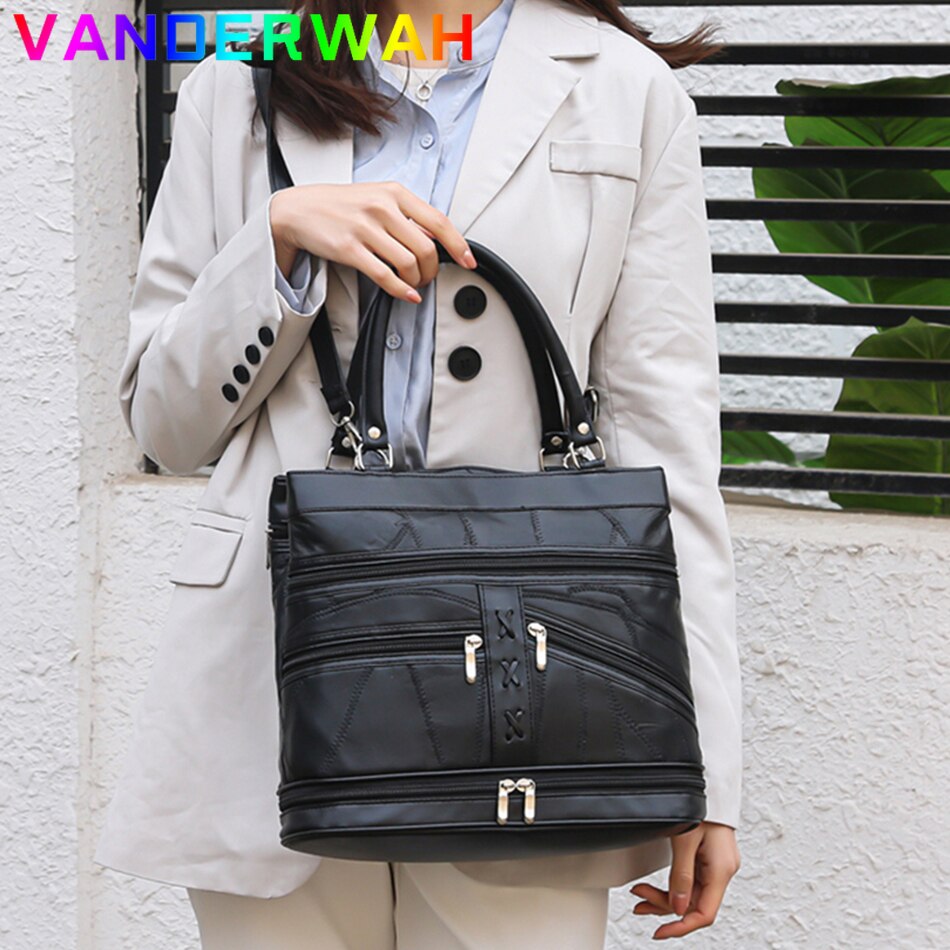 Luxury Sheepskin Bags for Women 2021 Fashion Patchwork Handbags Ladies Genuine Leather Shoulder Crossbody Bag High Quality Sac