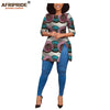 African print women casual shirt AFRIPRIDE tailor made half sleeves side slit long blouse for women 100% cotton A1922005 - Surprise store