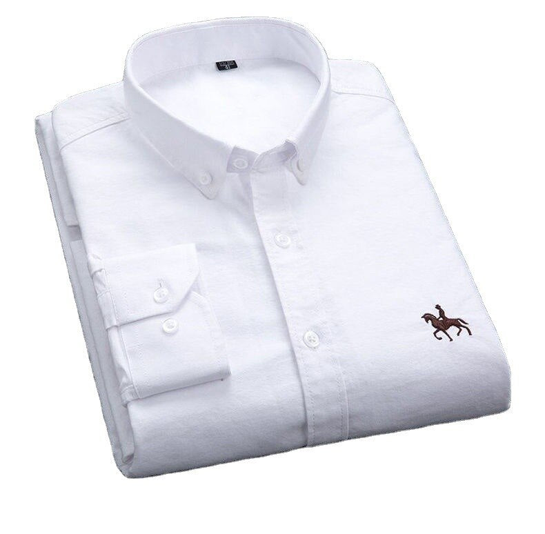 Quality 100% COTTON Men Dress Shirt Button Down Excellent Comfortable Slim Fit Button Collar Business Mens Casual Shirts Tops