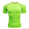 Compression T-shirt Men Running Tights Lycra Tee Shirt Male Bodybuilding Top Black Tees Men's Clothing Short Sleeve T-shirt - Surprise store
