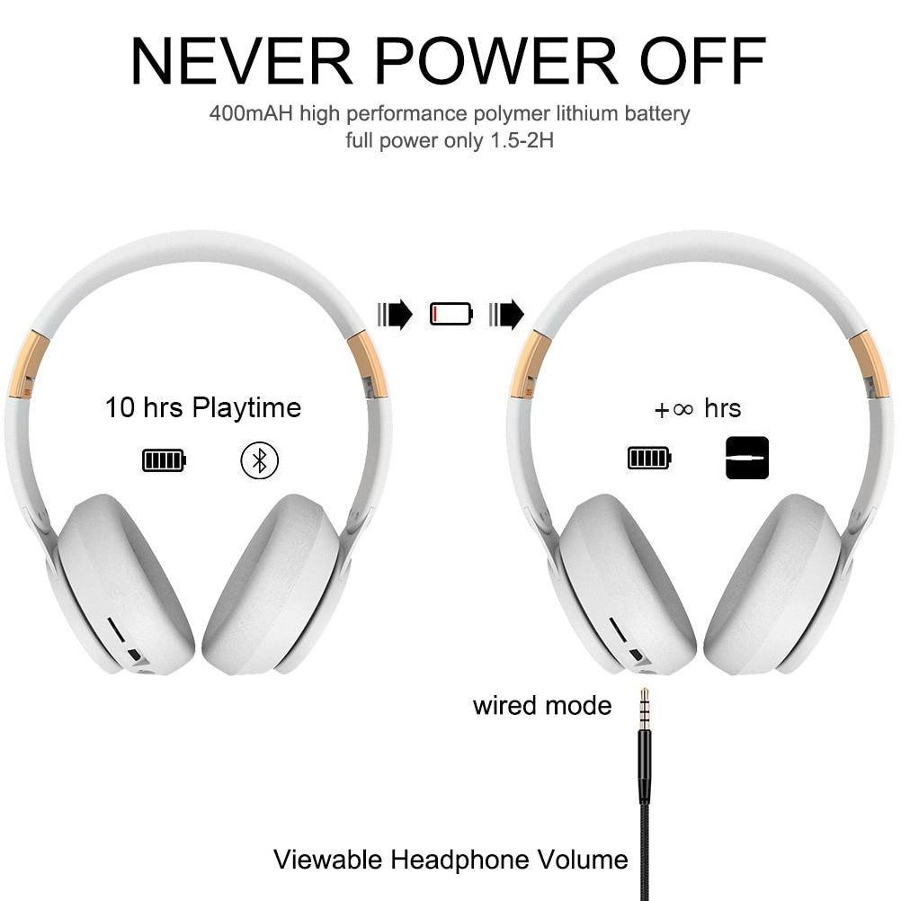 Tourya Wireless Headphones Bluetooth Headset Foldable Stereo Adjustable Earphones With Mic for phone Pc TV Xiaomi Huawei iphone - Surprise store