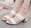 Sandals Women Square Heels Summer Sandals Peep Toe Ladies Multi Colors Wedge Shoes Sandalias de Verano Para Mujer