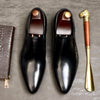 Men Dress Shoes Men Slip On Formal Wedding Shoes Pointed Toe Fashion Genuine Leather Flats Oxford Business Shoes For Men A163 - Surprise store