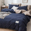 4pcs Nordic Bedding Set , Duvet Cover + Pillow Case + Bed Sheet Home Textiles Bed Sheets Set Washed Cotton A/B side Qulit Sheet