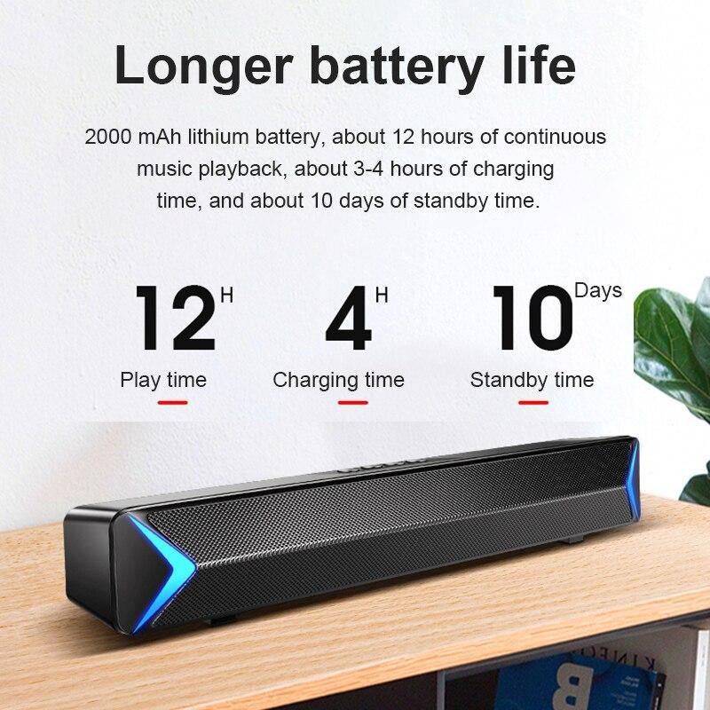 2021 New TV Sound Bar AUX USB Wired and Wireless Bluetooth Home Theater FM Radio Surround Sound Bar PC Speaker Computer Soundbar - Surprise store