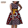 autumn women african dress AFRIPRIDE private custom sleeveless knee-length A-Line pleated casual dress pure cotton A722584 - Surprise store