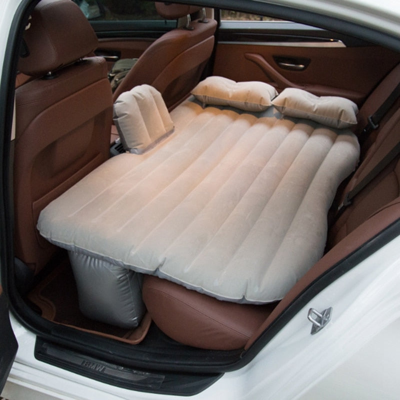 Car Air Inflatable Car Bed Outdoor Camping PVC Flocking Mult-ifunction Car Back Seat Matress Bed Travel Bed Mat Cushion