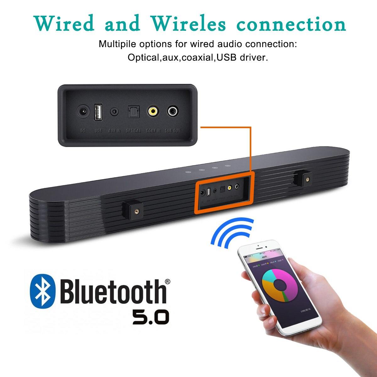 120W Soundbar Home Theater Sound System TV Bluetooth Speaker Support Optical AUX Coaxial Sound Bar Subwoofer Speakers For TV - Surprise store
